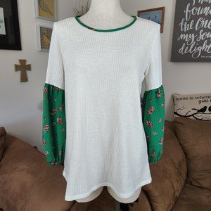 White Birch Waffle Knit Top